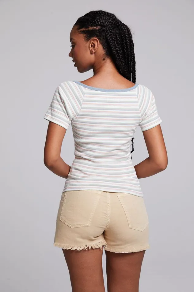 Womens Tops Chaser Brand Sambuco Como Stripe Tee