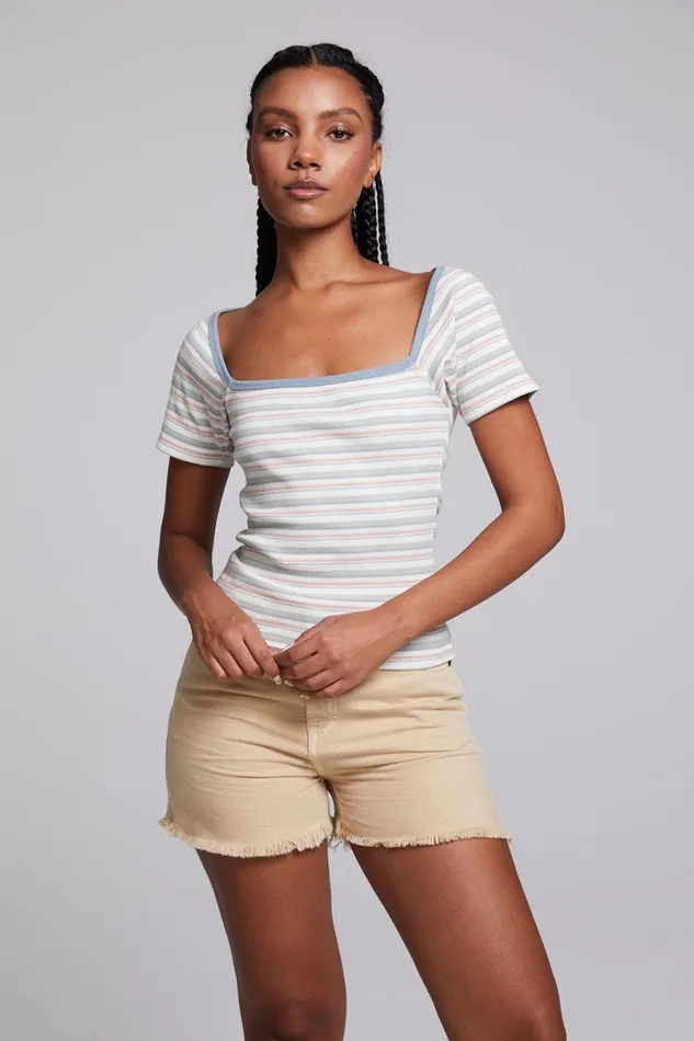 Womens Tops Chaser Brand Sambuco Como Stripe Tee