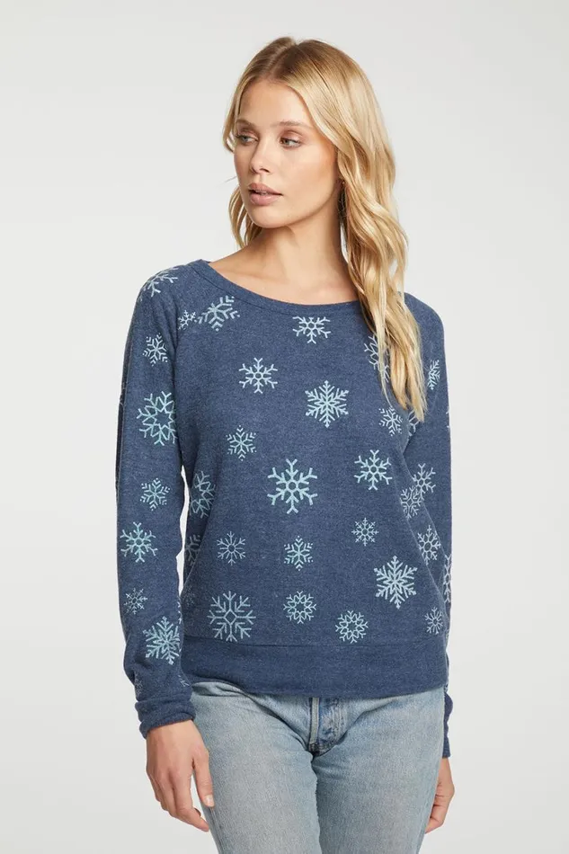 Womens Tops Chaser Brand Snowflakes