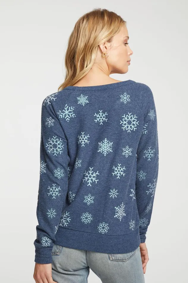 Womens Tops Chaser Brand Snowflakes