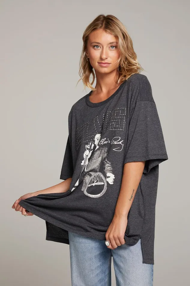 Womens Tops Chaser Brand Sun Records Elvis Oversized Tee