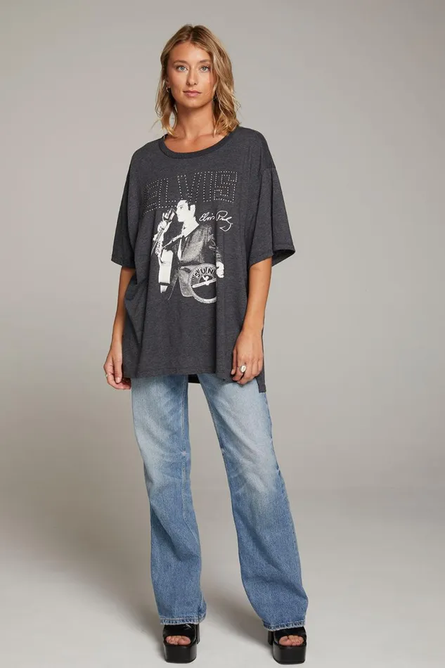 Womens Tops Chaser Brand Sun Records Elvis Oversized Tee