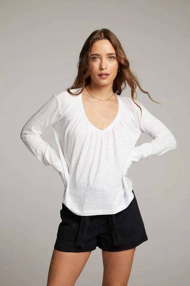 Womens Tops Chaser Brand Warren White Blouse