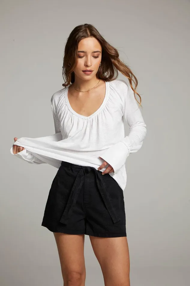 Womens Tops Chaser Brand Warren White Blouse