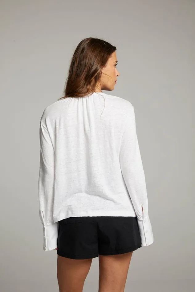 Womens Tops Chaser Brand Warren White Blouse