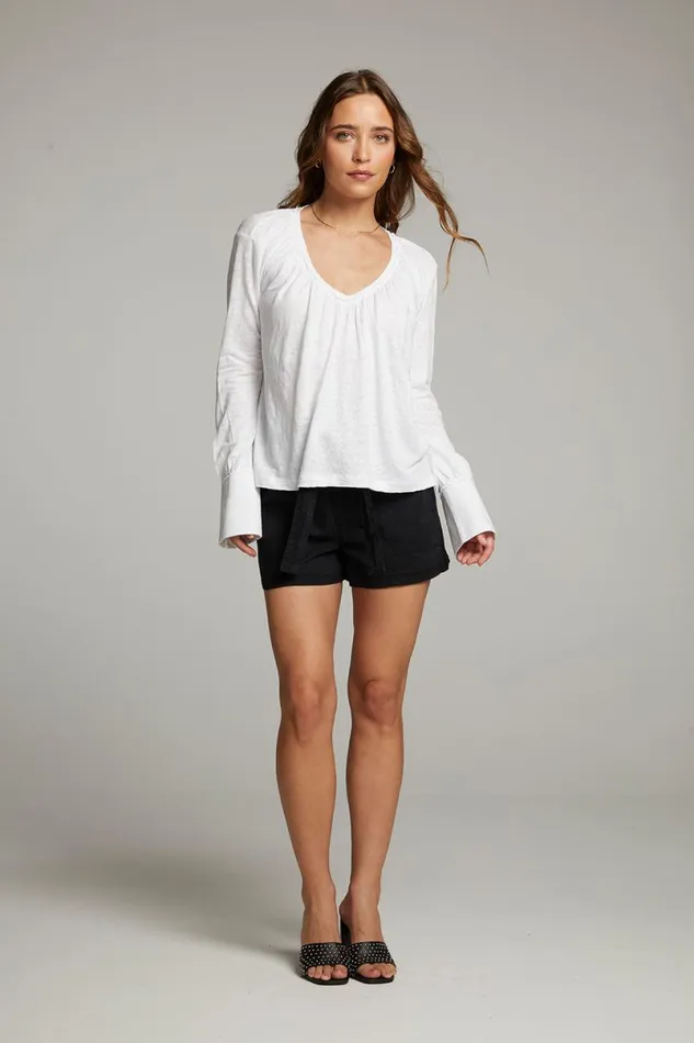 Womens Tops Chaser Brand Warren White Blouse