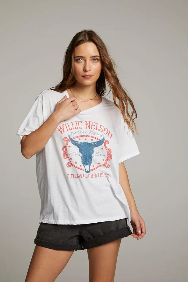 Womens Tops Chaser Brand Willie Nelson American Legend Tee