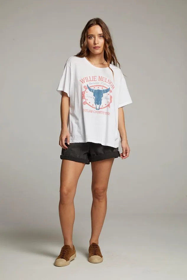 Womens Tops Chaser Brand Willie Nelson American Legend Tee