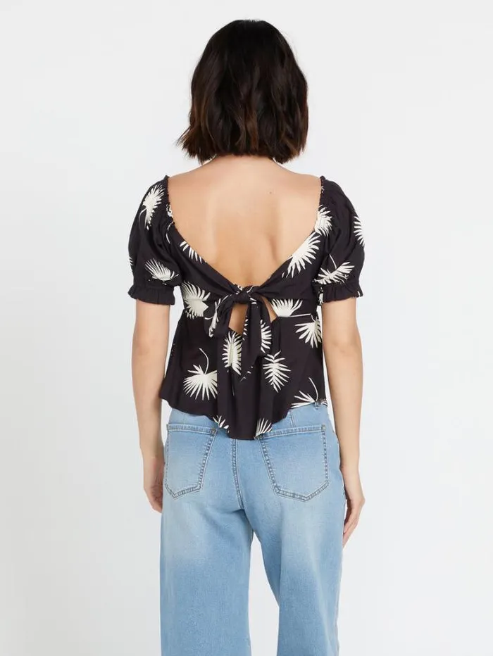 Womens Tops Volcom Folk Yeah Top 8211 Black White