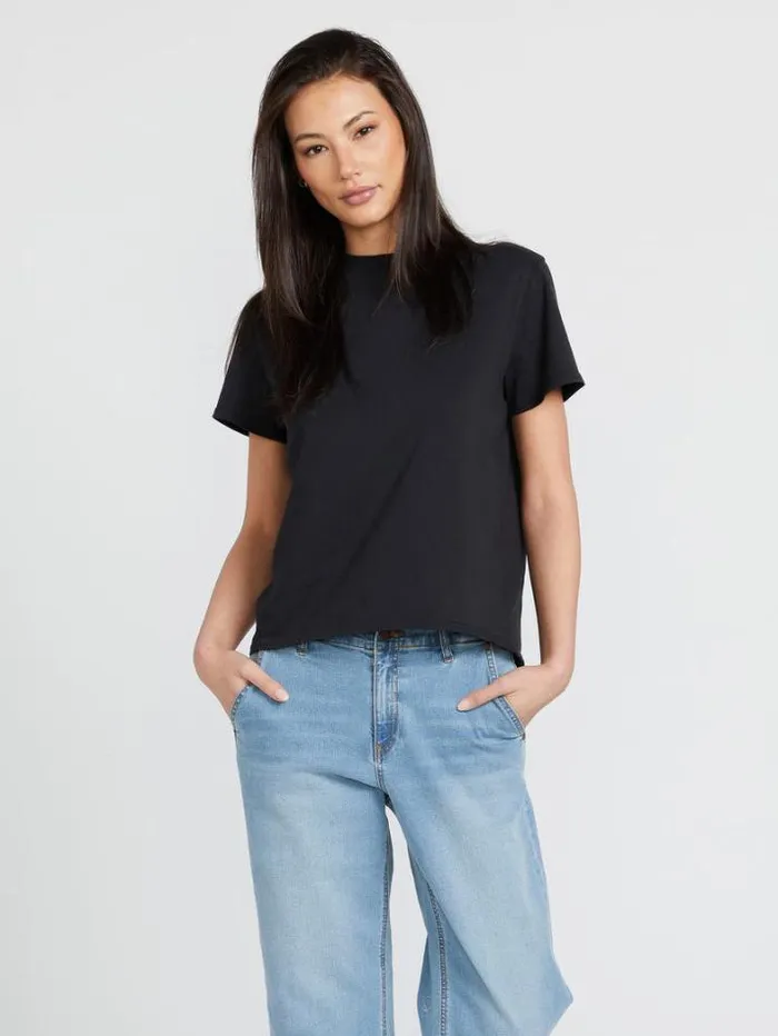 Womens Tops Volcom One Of Each Boyfriend Tee 8211 Black
