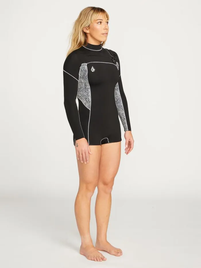 Womens Wetsuits Volcom Modulator 2mm Long Sleeve Chest Zip Wetsuit 8211 Black