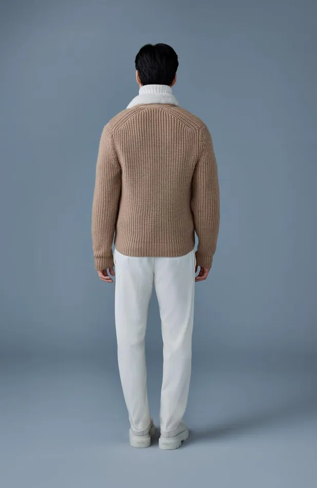 Wool Coats Men Mackage JONATHAN Mixedmedia Shearling Jacket Light Camelnatural
