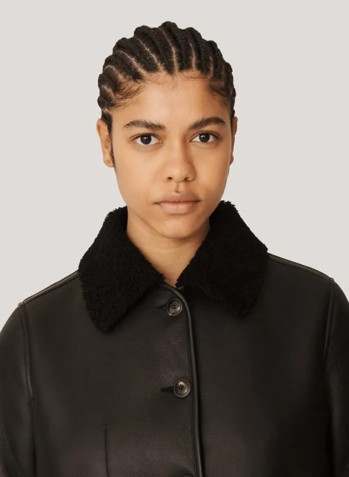 YMC Brainticket Mk2 Leather Jacket Black Womens Outerwear