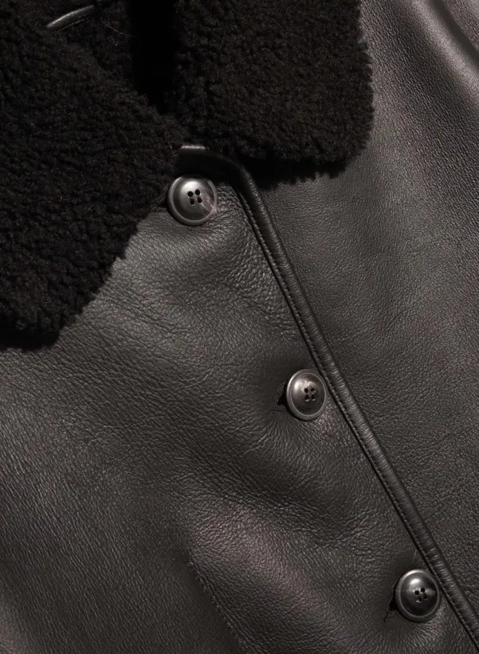 YMC Brainticket Mk2 Leather Jacket Black Womens Outerwear