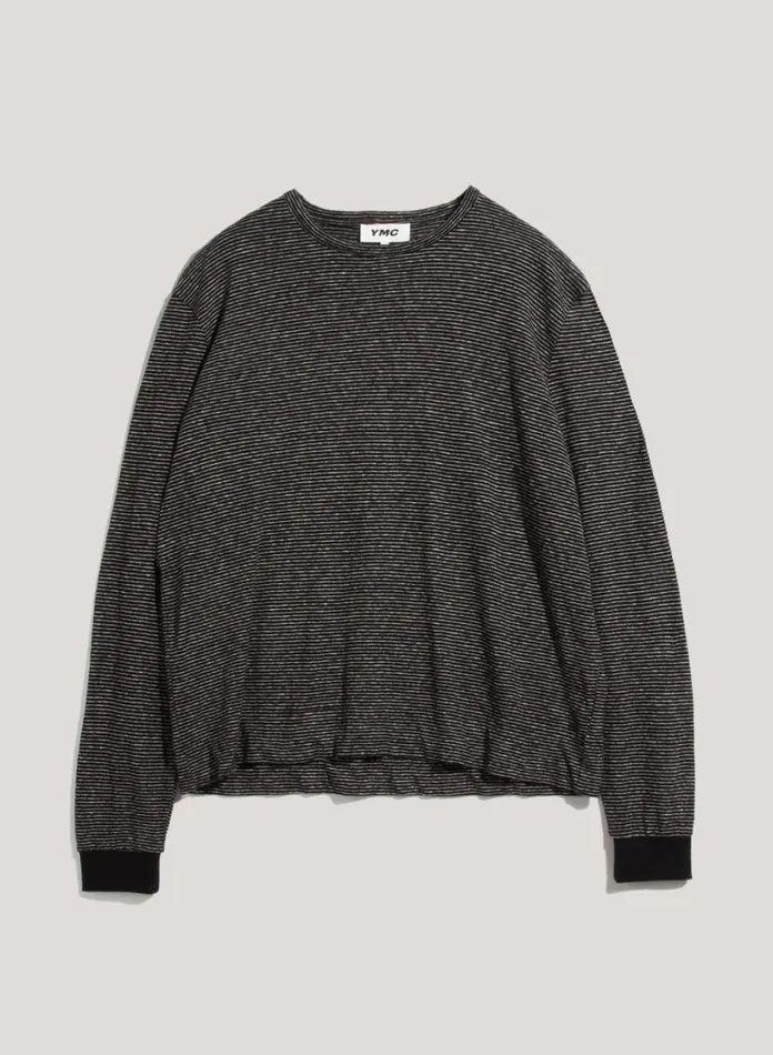 YMC C86 Jersey Stripe Top Black White Mens TShirts