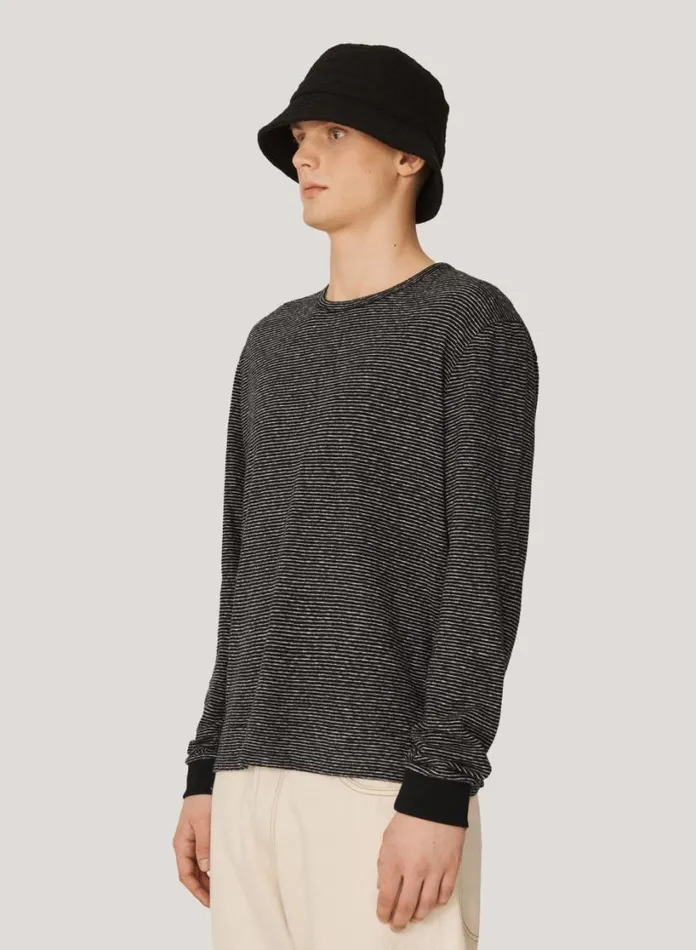 YMC C86 Jersey Stripe Top Black White Mens TShirts