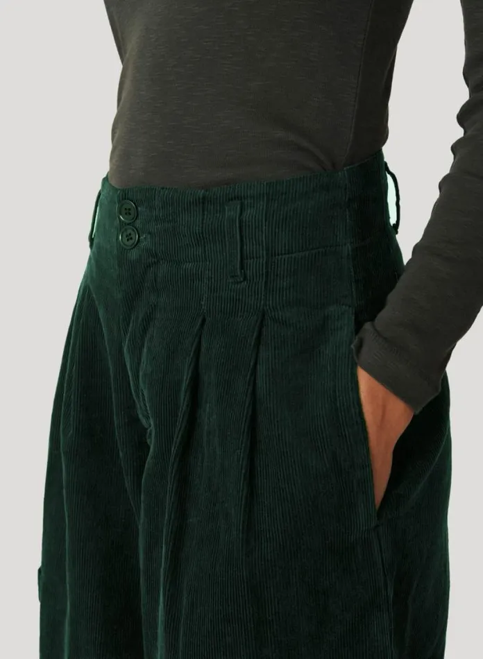 YMC Grease Corduroy Trousers Green Womens Trousers