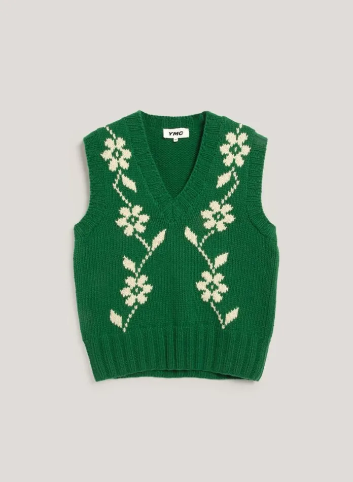 YMC Heidi Tank Green Womens Knitwear
