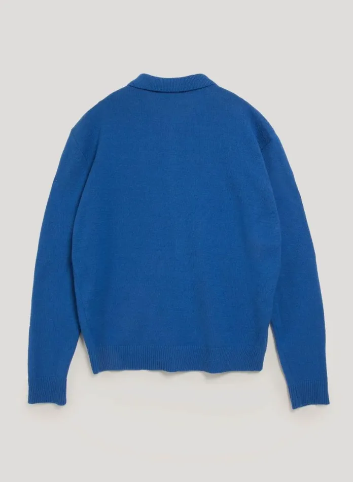 YMC Rat Pack Cardigan Blue Mens Knitwear