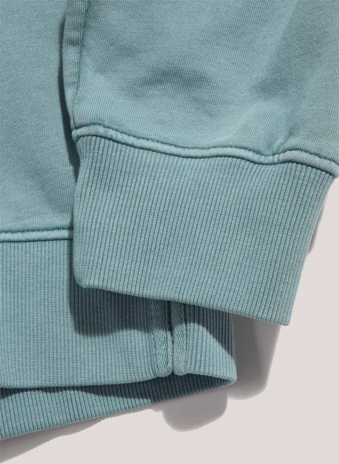 YMC Sugden Loopback Cotton Sweatshirt Blue Mens Sweatshirts