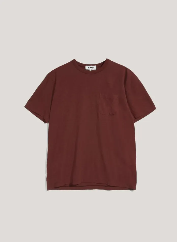 YMC Wild Ones Organic Cotton TShirt Burgundy Mens TShirts