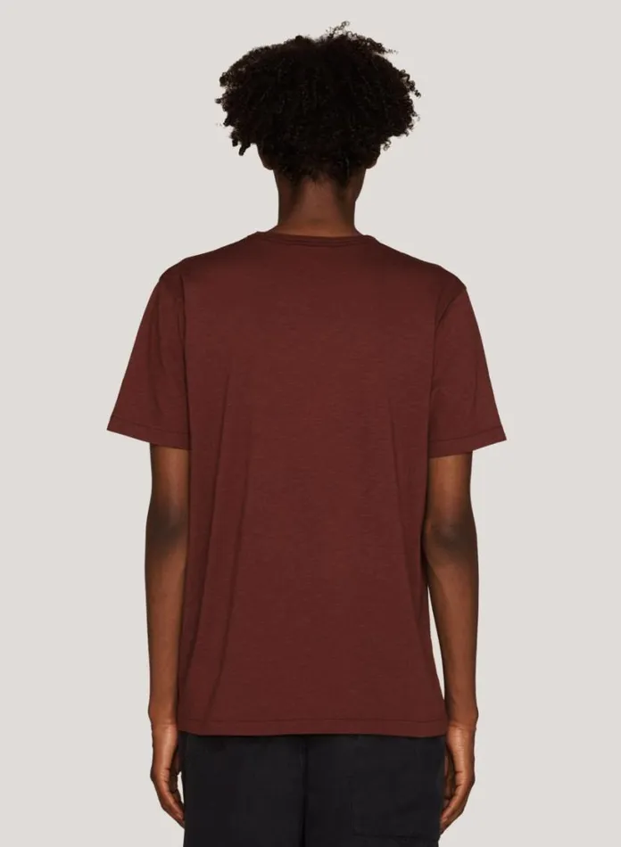 YMC Wild Ones Organic Cotton TShirt Burgundy Mens TShirts