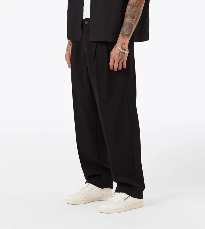 Zanerobe Pants Men Herringbone Flow Pant Black