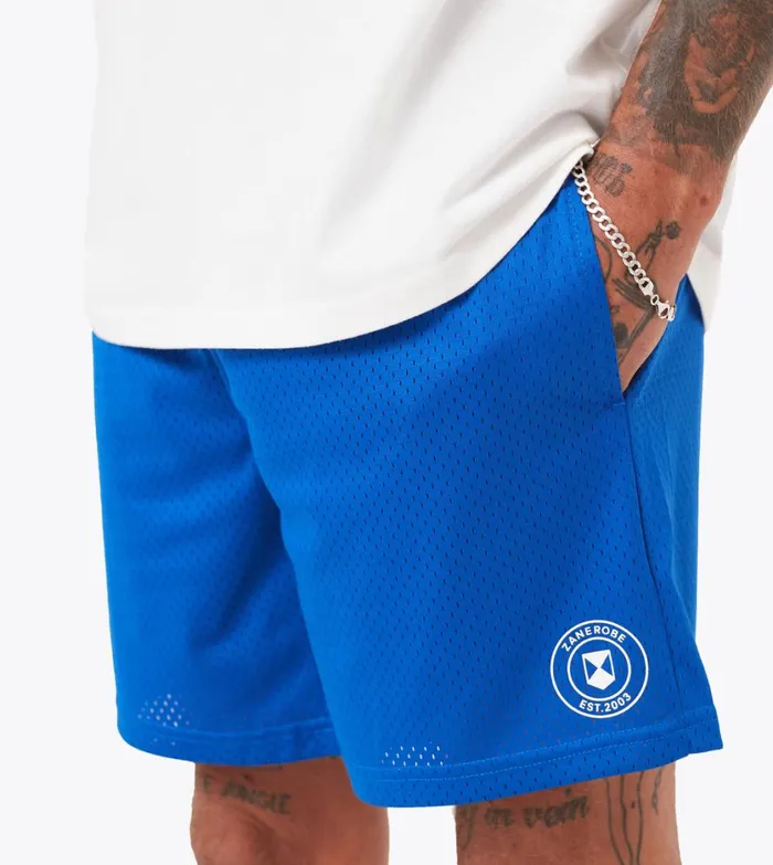 Zanerobe Shorts Men Training Mesh Short Cobalt Blue