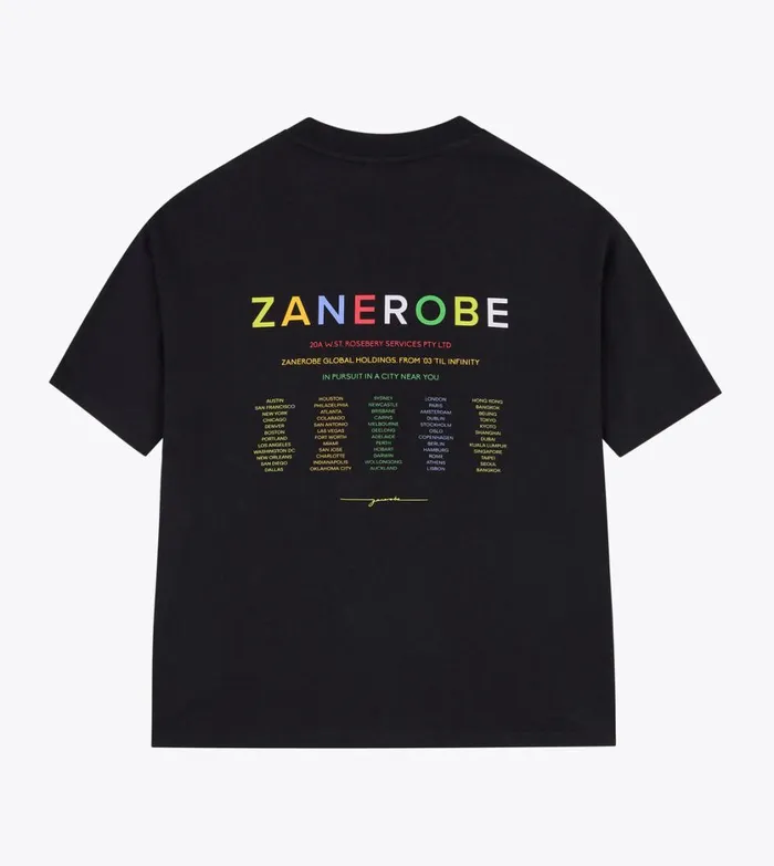 Zanerobe Tees and Tanks Men Rainbow Box Tee Black