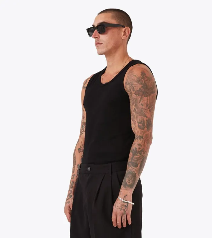 Zanerobe Tees and Tanks Men Rib Tank Black