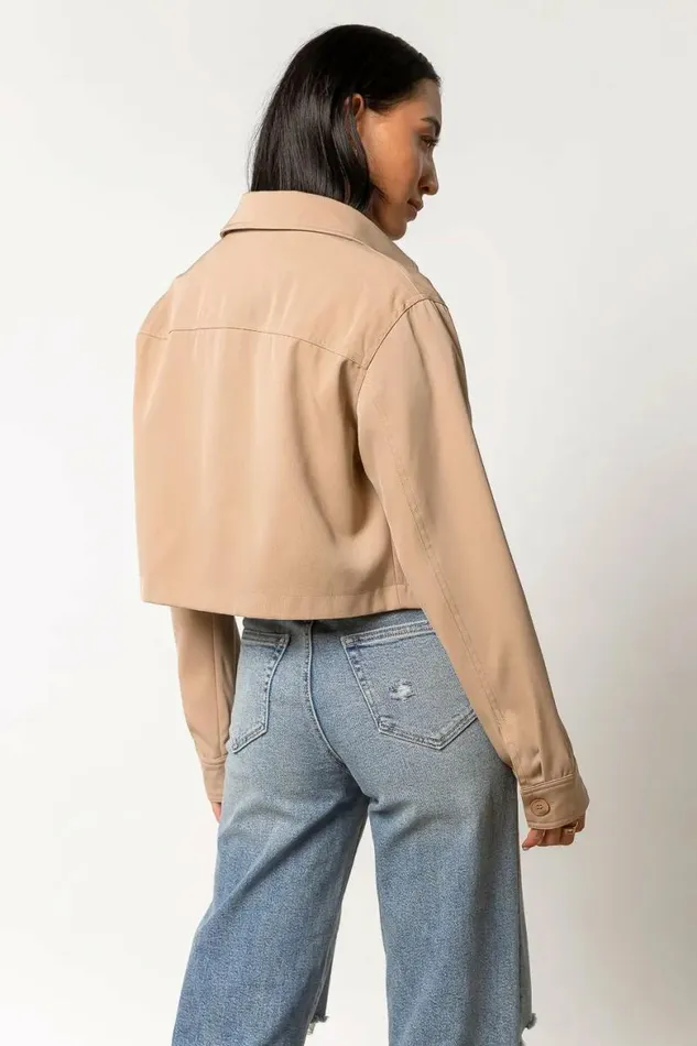 Zayla Cropped Jacket Tan Women Bohme Outerwear