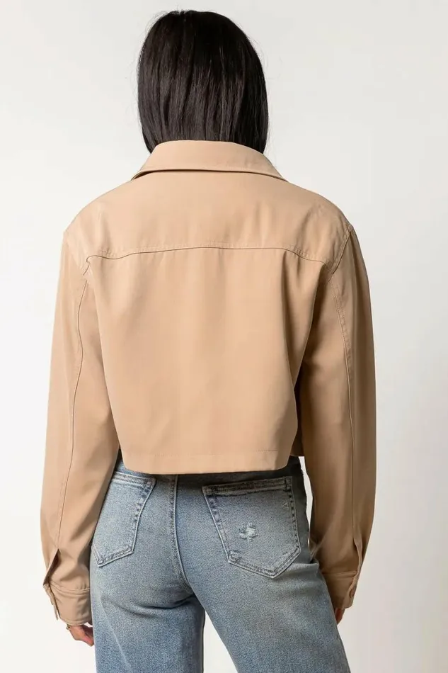 Zayla Cropped Jacket Tan Women Bohme Outerwear