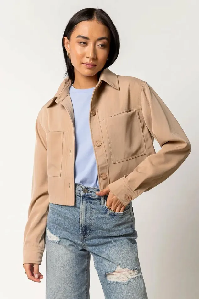Zayla Cropped Jacket Tan Women Bohme Outerwear